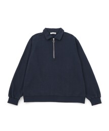 変化編みジップアップポロスウェット