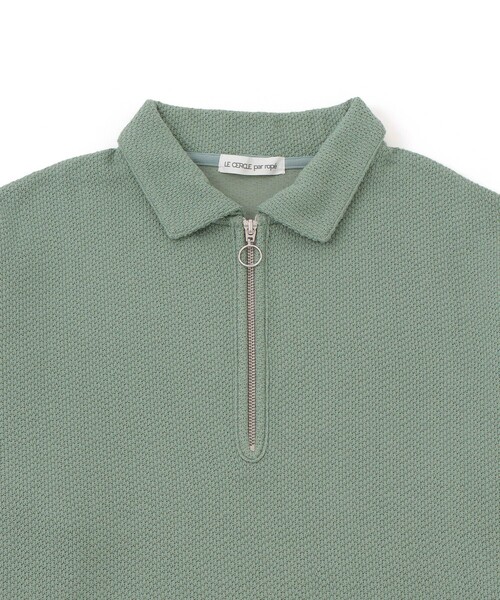 le cercle ADAM ET ROPE'（ルセルクルアダムエロペ）の「変化編みジップアップポロスウェット（スウェット・メンズ・ネイビー/グレー/グリーン・L/LL/M）」の8枚目の写真