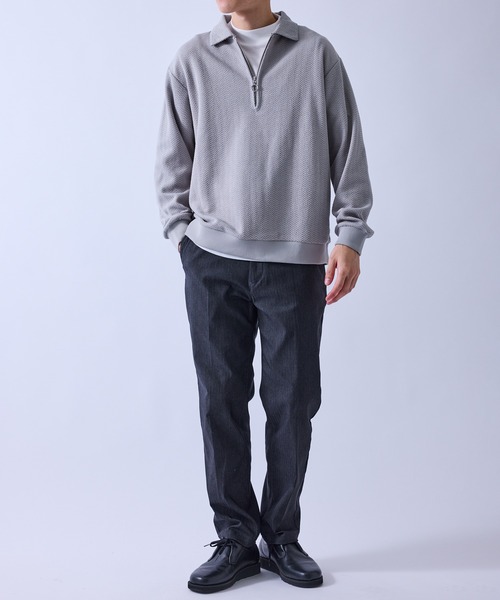 le cercle ADAM ET ROPE'（ルセルクルアダムエロペ）の「変化編みジップアップポロスウェット（スウェット・メンズ・ネイビー/グレー/グリーン・L/LL/M）」の18枚目の写真