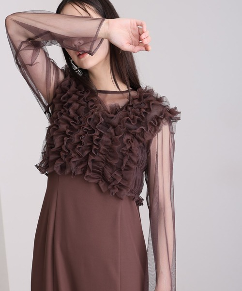 袖あり&ミモレ丈同窓会3点セットセレモニー結婚式フォーマル