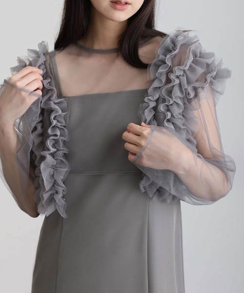 セール】袖あり&ミモレ丈同窓会3点セットセレモニー結婚式フォーマル