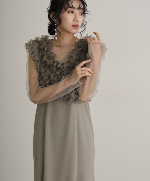 セール】袖あり&ミモレ丈同窓会3点セットセレモニー結婚式フォーマル