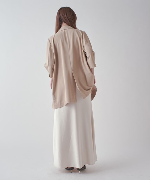 Lui's（ルイス）の「ハーフスリーブダブルジャケット（テーラードジャケット・レディース・ベージュ/チャコールグレー・FREE）」の9枚目の写真