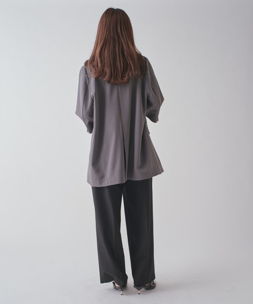 Lui's（ルイス）の「ハーフスリーブダブルジャケット（テーラードジャケット・レディース・ベージュ/チャコールグレー・FREE）」の17枚目の写真