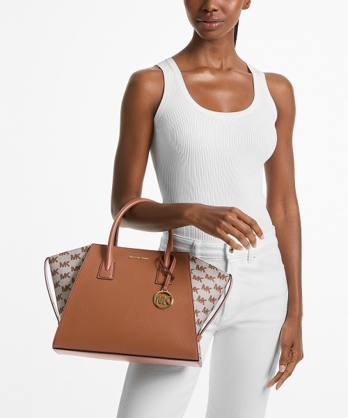 送料関税込み【MICHAEL KORS】ハンドバッグ ブランドロゴ レザー MICHAEL MICHAEL KORS ロゴ 2WAY ハンドバッグ レザー レディース
