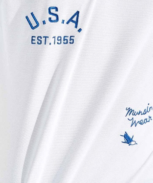 新品マンシングウェアストレッチサンスクリーン フィラシス飛び刺繍半袖ポロシャツL Munsingwear 公式 マンシングウェア サンスクリーン フィラシス