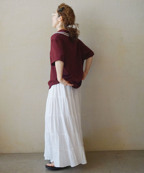 JOURNAL STANDARD LUXE（ジャーナルスタンダード　ラックス）の「レイヤーガーゼ ギャザースカート（スカート・レディース・ホワイト/ブラック・FREE）」の12枚目の写真