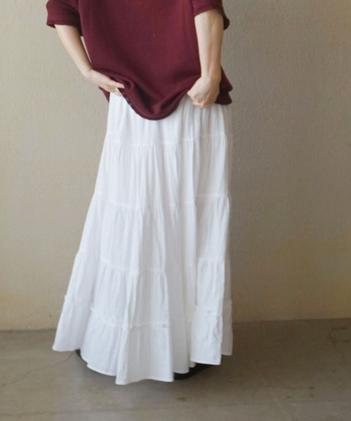 JOURNAL STANDARD LUXE（ジャーナルスタンダード　ラックス）の「レイヤーガーゼ ギャザースカート（スカート・レディース・ホワイト/ブラック・FREE）」の13枚目の写真