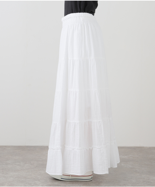 JOURNAL STANDARD LUXE（ジャーナルスタンダード　ラックス）の「レイヤーガーゼ ギャザースカート（スカート・レディース・ホワイト/ブラック・FREE）」の15枚目の写真