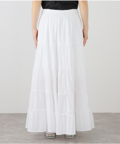 JOURNAL STANDARD LUXE（ジャーナルスタンダード　ラックス）の「レイヤーガーゼ ギャザースカート（スカート・レディース・ホワイト/ブラック・FREE）」の16枚目の写真