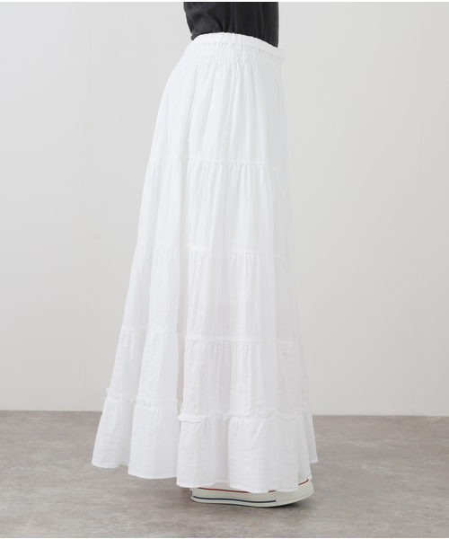 JOURNAL STANDARD LUXE（ジャーナルスタンダード　ラックス）の「レイヤーガーゼ ギャザースカート（スカート・レディース・ホワイト/ブラック・FREE）」の17枚目の写真