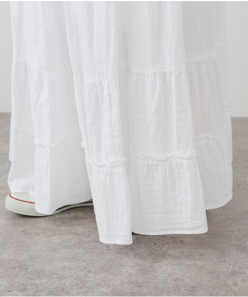 JOURNAL STANDARD LUXE（ジャーナルスタンダード　ラックス）の「レイヤーガーゼ ギャザースカート（スカート・レディース・ホワイト/ブラック・FREE）」の18枚目の写真