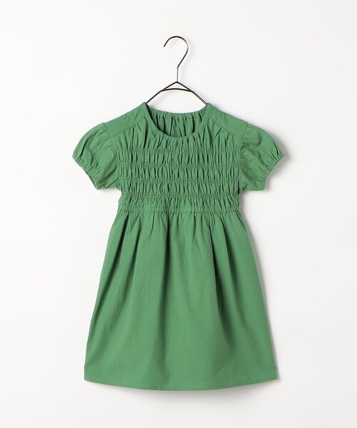 p.premier（ピードットプルミエ）の「【ジュニア対応】イロチ買いしたいシャーリングワンピース（ワンピース・キッズ・イエロー/グリーン/レッド/ピンク/ブラック/ブルー・140/130/120/110/100/90/80）」の2枚目の写真