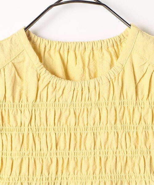 p.premier（ピードットプルミエ）の「【ジュニア対応】イロチ買いしたいシャーリングワンピース（ワンピース・キッズ・イエロー/グリーン/レッド/ピンク/ブラック/ブルー・140/130/120/110/100/90/80）」の9枚目の写真