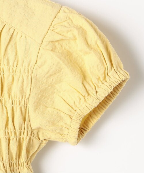 p.premier（ピードットプルミエ）の「【ジュニア対応】イロチ買いしたいシャーリングワンピース（ワンピース・キッズ・イエロー/グリーン/レッド/ピンク/ブラック/ブルー・140/130/120/110/100/90/80）」の8枚目の写真