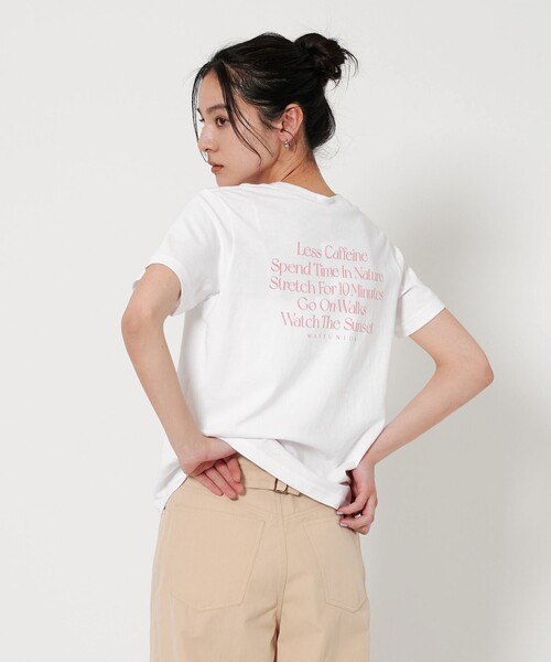 WAVE UNION（ウェーブユニオン）の「【別注】＜WAVE UNION＞プリント Tシャツ（Tシャツ/カットソー・レディース・ダークグレー/ベージュ/ホワイト・FREE）」の2枚目の写真