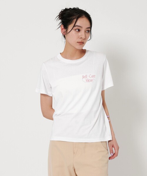 WAVE UNION（ウェーブユニオン）の「【別注】＜WAVE UNION＞プリント Tシャツ（Tシャツ/カットソー・レディース・ダークグレー/ベージュ/ホワイト・FREE）」の13枚目の写真