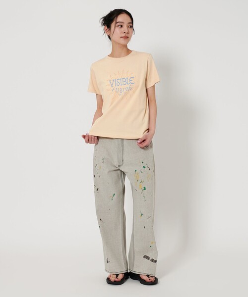 WAVE UNION（ウェーブユニオン）の「【別注】＜WAVE UNION＞プリント Tシャツ（Tシャツ/カットソー・レディース・ダークグレー/ベージュ/ホワイト・FREE）」の10枚目の写真