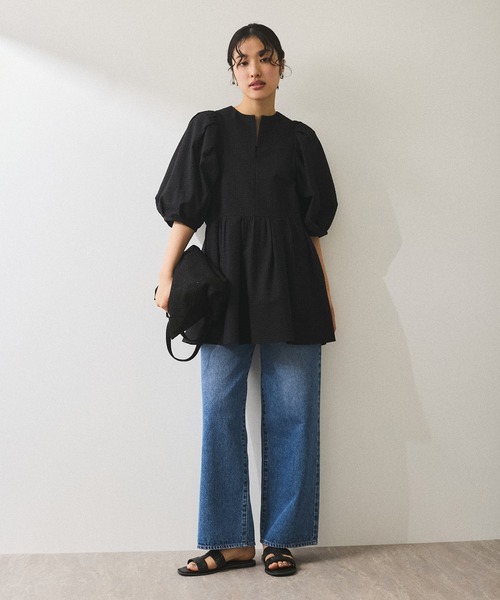 ADAM ET ROPE'（アダムエロペ）の「【WEB限定】・【新色追加】２WAYバルーンスリーブチュニック（シャツ/ブラウス・レディース・ホワイト/ホワイト系その他/ブラック/ブラック系その他2/ブルー系その他4・FREE）」の11枚目の写真