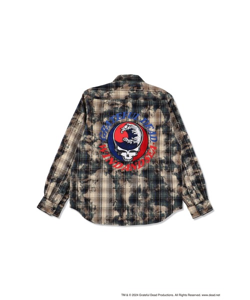 WIND AND SEA（ウィンダンシー）の「Greatfl Dead x WDS Dameged Heavy Plaid Shirt（シャツ/ブラウス・メンズ・グリーン/ブラウン/ブラック・S/M/L/XL）」の3枚目の写真