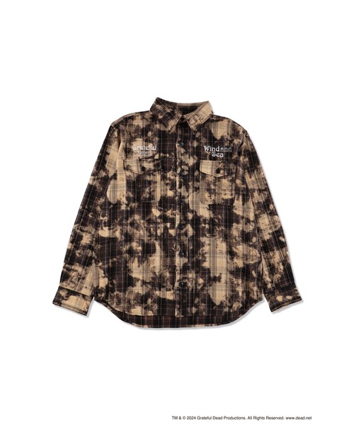 WIND AND SEA（ウィンダンシー）の「Greatfl Dead x WDS Dameged Heavy Plaid Shirt（シャツ/ブラウス・メンズ・グリーン/ブラウン/ブラック・S/M/L/XL）」の8枚目の写真