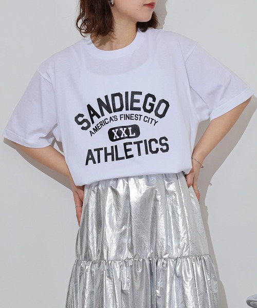 spiritoso(スピリトーゾ)の「spiritoso カレッジプリントTシャツ(SANDIEGO)(Tシャツ/カットソー・メンズ・ホワイト系その他/チャコール/ネイビー/ホワイト系その他2・L/M)」の1枚目の写真