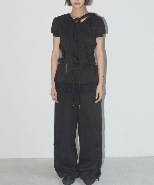 FANCY CLUB（ファンシークラブ）の「FANCY CLUB／パフスカーフフーディ（Tシャツ/カットソー・レディース・ブラック/ライトグレー・FREE）」の9枚目の写真