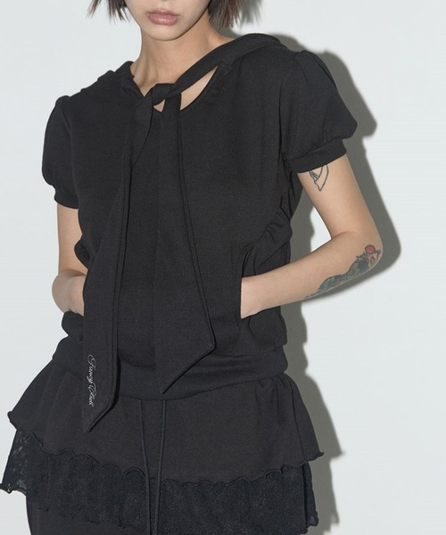 tシャツ FANCY CLUB／パフスカーフフーディ レディース FANCY CLUB／パフスカーフフーディ（Tシャツ/カットソー