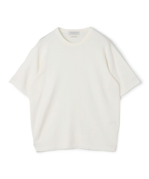 TOMORROWLAND （トゥモローランド）の「TOMORROWLAND tricot シーアイランドコットン ハーフスリーブクルーネックニット（ニット/セーター・メンズ・ホワイト×ブラック/グリーン系その他/ブルー系その他2/ブラウン/ブラック/ホワイト・L/M/S）」の2枚目の写真