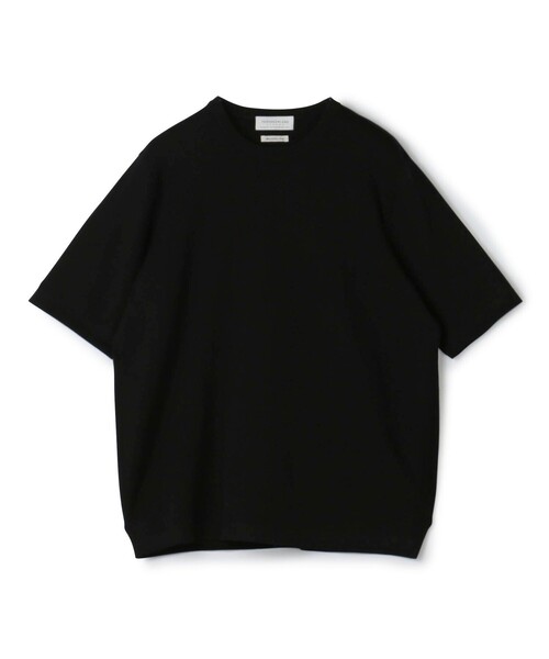 TOMORROWLAND （トゥモローランド）の「TOMORROWLAND tricot シーアイランドコットン ハーフスリーブクルーネックニット（ニット/セーター・メンズ・ホワイト×ブラック/グリーン系その他/ブルー系その他2/ブラウン/ブラック/ホワイト・L/M/S）」の4枚目の写真
