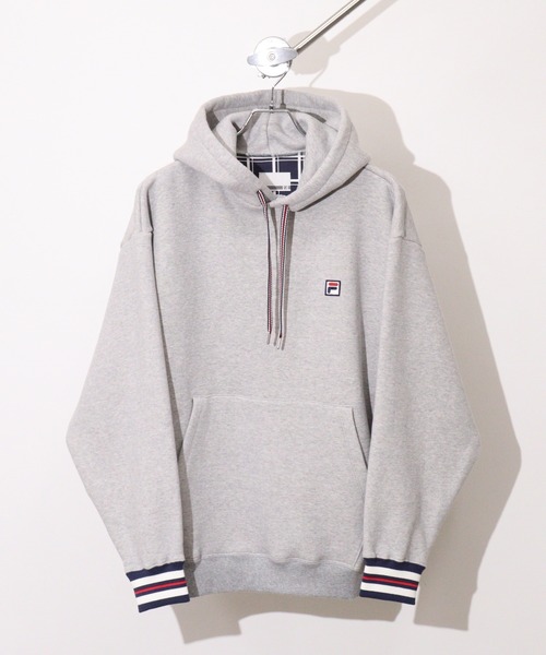 FILA HERITAGE（フィラヘリテージ）の「FILA HERITAGE SWEAT HOODIE ワンポイント刺繍 フーディー（パーカー・メンズ・グレー/ネイビー・XL/L/M）」の12枚目の写真