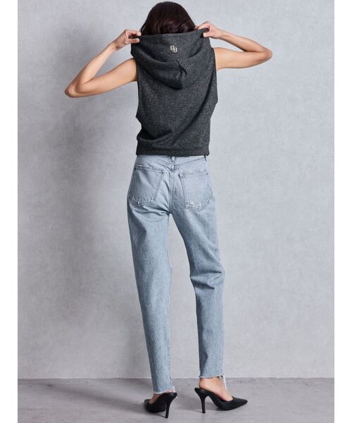 GYDA ハイウエストVintage Edge ダメージストレートデニムパンツS ハイウエストVintage Edge ダメージストレートデニムパンツ[品番