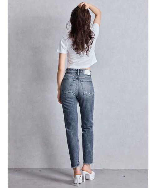 GYDA ハイウエストVintage Edge ダメージストレートデニムパンツS ハイウエストVintage Edge ダメージストレートデニムパンツ