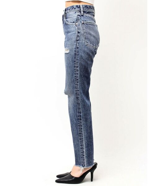 GYDA（ジェイダ）の「ハイウエストVintage Edge ダメージストレートデニムパンツ（デニムパンツ・レディース・インディゴブルー/ブルー・SMALL/MEDIUM）」の4枚目の写真