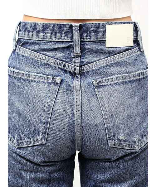 GYDA（ジェイダ）の「ハイウエストVintage Edge ダメージストレートデニムパンツ（デニムパンツ・レディース・インディゴブルー/ブルー・SMALL/MEDIUM）」の6枚目の写真