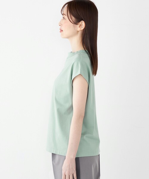 SHIPS Colors(シップス カラーズ)の「SHIPS Colors:40/2 天竺 ボートネック トップス(Tシャツ/カットソー・レディース・ブラック/ネイビー/オフホワイト/ライトグリーン・ONE SIZE)」の18枚目の写真