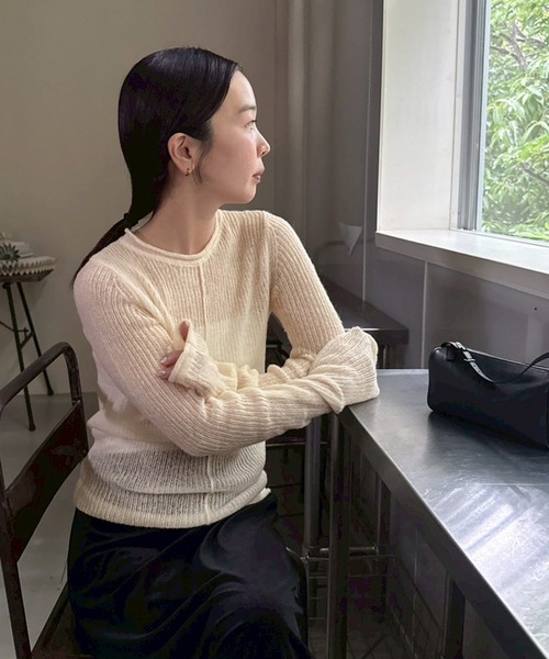 センターラインシアーニット（ニット/セーター）｜select MOCA by son