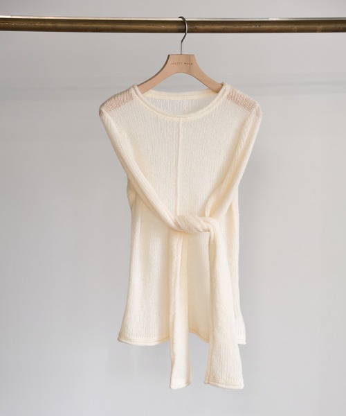 select MOCA by son（セレクトモカバイソン）の「センターラインシアーニット（ニット/セーター・レディース・アイボリー/グレー/ブラック/ブラウン・FREE）」の15枚目の写真