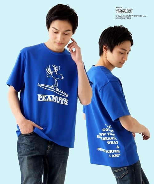 MK MICHEL KLEIN HOMME （エムケーミッシェルクランオム）の「【洗える】ビンテージスヌーピーTシャツ（Tシャツ/カットソー・メンズ・ピンク/ホワイト/ブルー/チャコールグレー・48/51/46）」の4枚目の写真