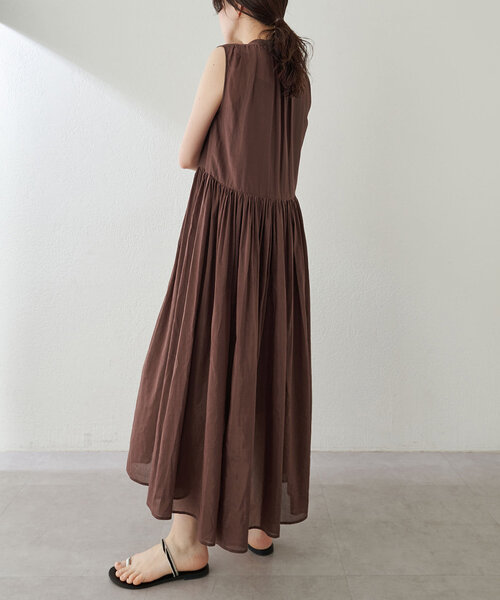 新品 Whim Gazette ウィムガゼット シルクローン ギャザーワンピース Whim Gazette｜シルクローンギャザーワンピース | Rakuten