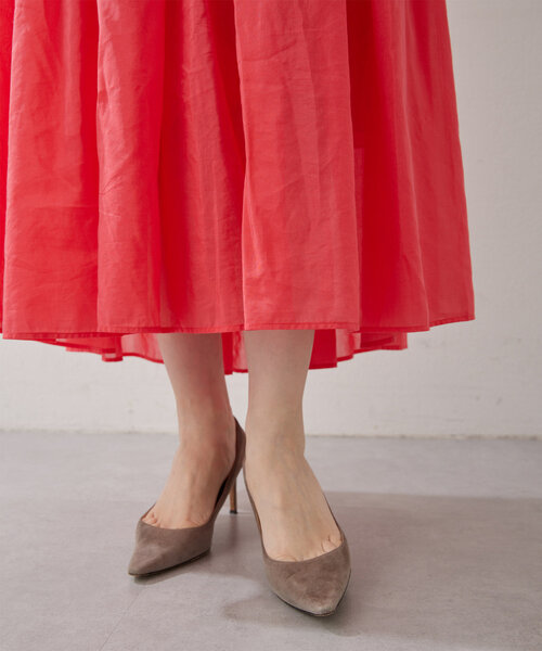 Whim Gazette（ウィムガゼット）の「シルクローンギャザーワンピース（ワンピース・レディース・ピンク/ブラウン/ピンクベージュ・36/38）」の4枚目の写真