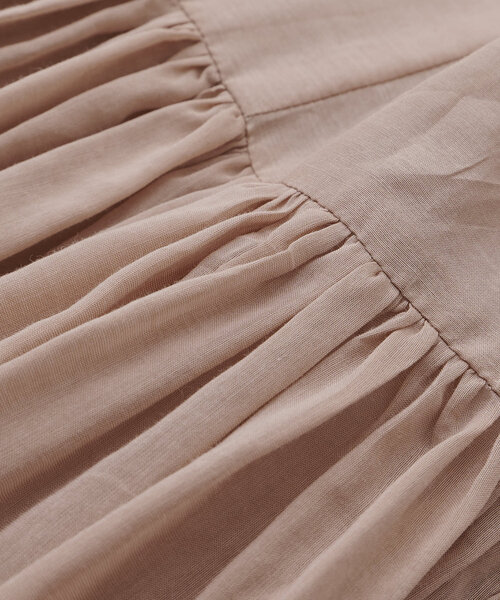 Whim Gazette（ウィムガゼット）の「シルクローンギャザーワンピース（ワンピース・レディース・ピンク/ブラウン/ピンクベージュ・36/38）」の6枚目の写真