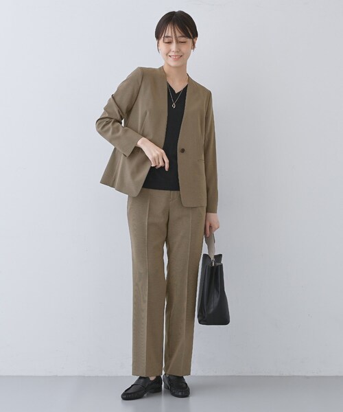 INDIVI（インディヴィ）の「【洗える／夏スーツ】ミニ千鳥柄ノーカラージャケット（ノーカラージャケット・レディース・ブラック系3/ブラウン系4/ブラウン系6/ブラック・03/05/13/15 /36/38/40）」の20枚目の写真