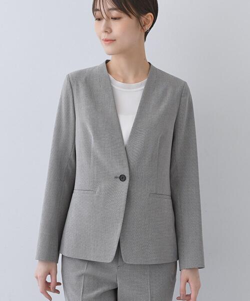 INDIVI（インディヴィ）の「【洗える／夏スーツ】ミニ千鳥柄ノーカラージャケット（ノーカラージャケット・レディース・ブラック系3/ブラウン系4/ブラウン系6/ブラック・03/05/13/15 /36/38/40）」の22枚目の写真