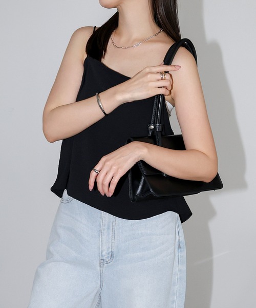 andme(アンドミー)の「【新色追加】バックリボンキャミソールビスチェ【UVカット/接触冷感/吸水速乾】(キャミソール・レディース・ブラック/オフホワイト/モカ/ダークブラウン/キナリ・M)」の16枚目の写真