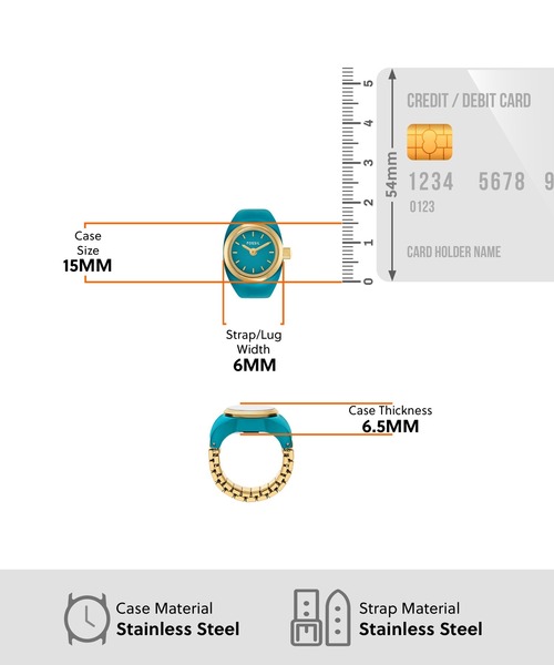 FOSSIL(フォッシル)の「フォッシル リングウォッチ レディース アナログ ES5415 時計 指輪(アナログ腕時計・レディース・ゴールド・FREE)」の5枚目の写真