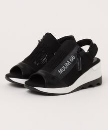 【MUUM】ムーム 厚底ロゴニットバックバンドサンダル MM-2104