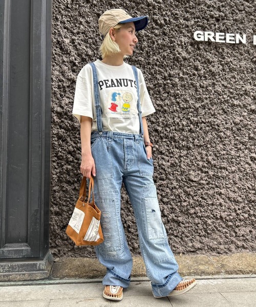 SNOOPY×OLD BETTY'S（スヌーピーカケルオールドベティーズ）の「SNP OrganicCotton T-shirts(CHARLIE&LUCY)（Tシャツ/カットソー・レディース・ダークネイビー/オフホワイト/ブラック・M/L/XL）」の9枚目の写真