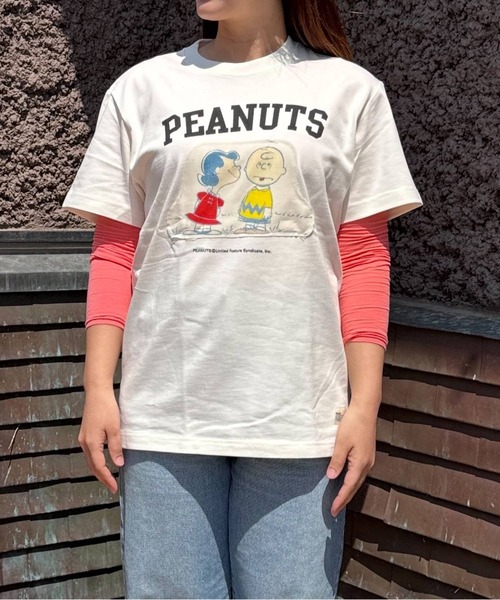 SNOOPY×OLD BETTY'S（スヌーピーカケルオールドベティーズ）の「SNP OrganicCotton T-shirts(CHARLIE&LUCY)（Tシャツ/カットソー・レディース・ダークネイビー/オフホワイト/ブラック・M/L/XL）」の10枚目の写真