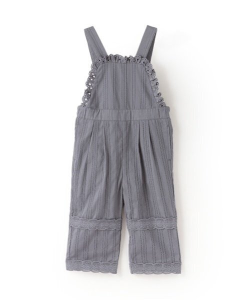 petit main(プティマイン)の「レースサロペット(サロペット/オーバーオール・キッズ・ネイビー/オフホワイト・S/M/L)」の7枚目の写真